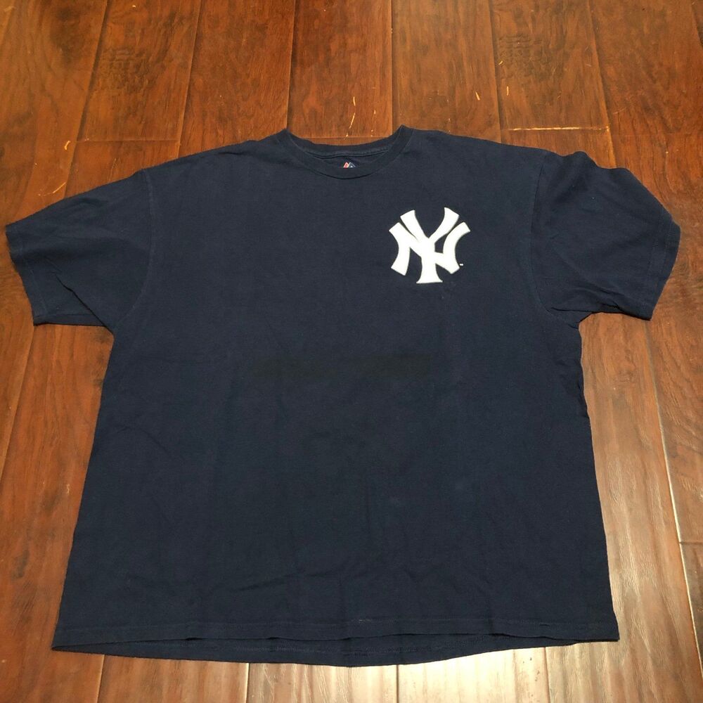 New York Yankees Tee, Sabathia #52 on Majestic Tag, MLB, Navy/White SZ 2X